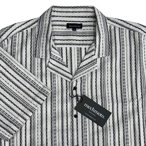 Mechmoto SS Knitted Stripe Shirt White